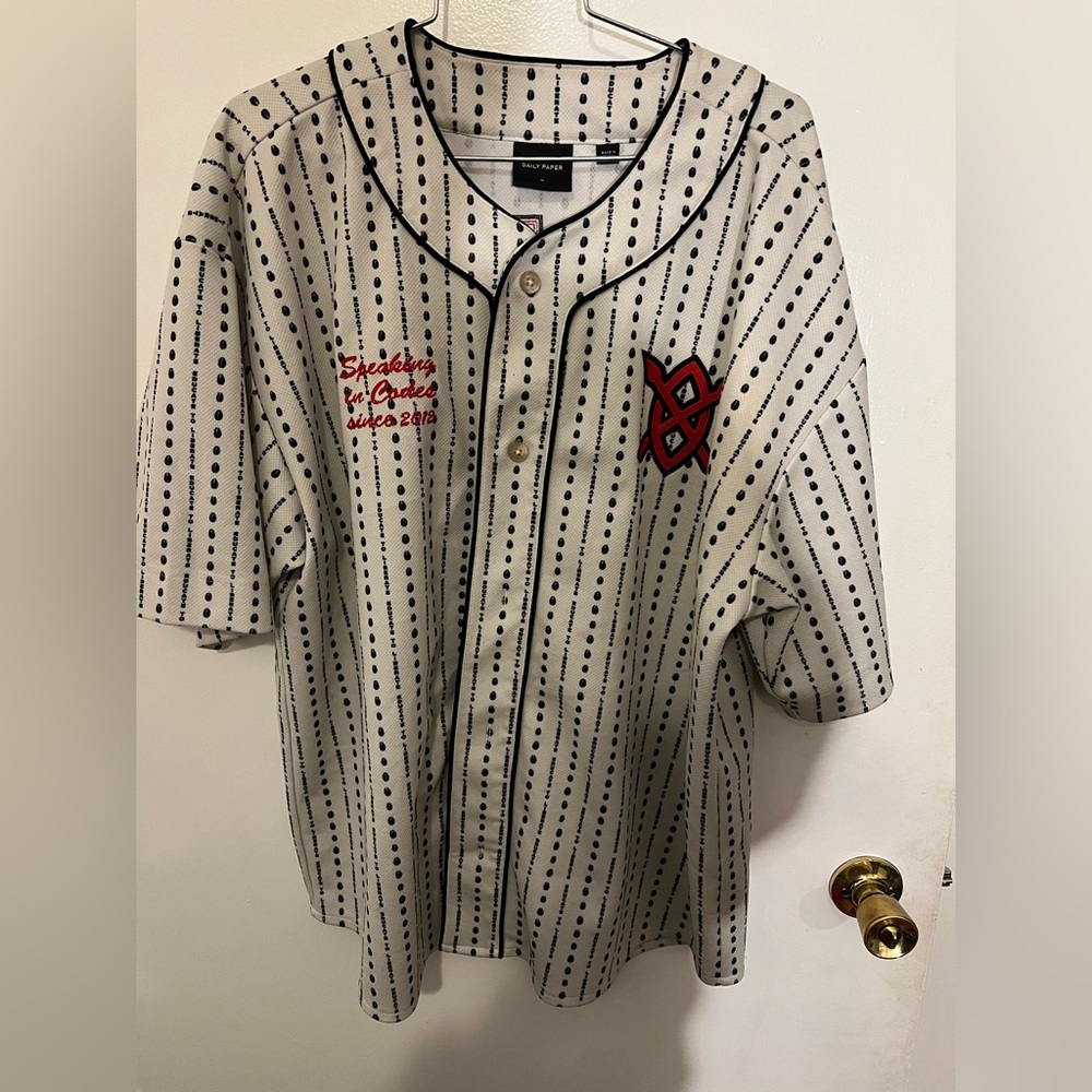 Daily Paper Cream and Black Striped Jersey